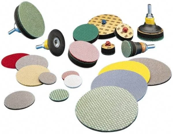 3M - 1" Diam, 60 Grit, Diamond Hook & Loop Disc - Medium Grade, Coated, Cloth Backing, Series 6002J