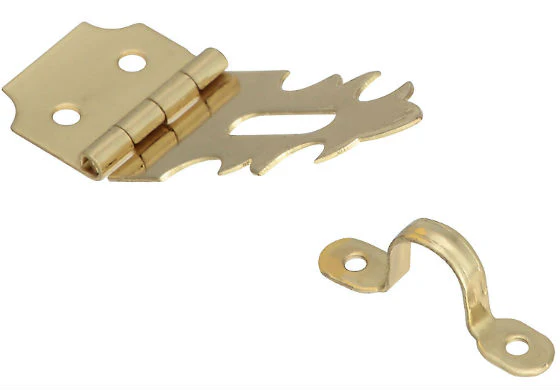 National Hardware N211-466 Decorative Hasp, 5/8" x 1-7/8", Bright Bra