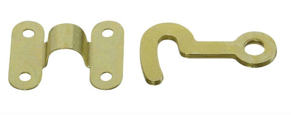 National Hardware N211-938 Hook & Staple, 2-1/2", Solid Brass, 2-Pack