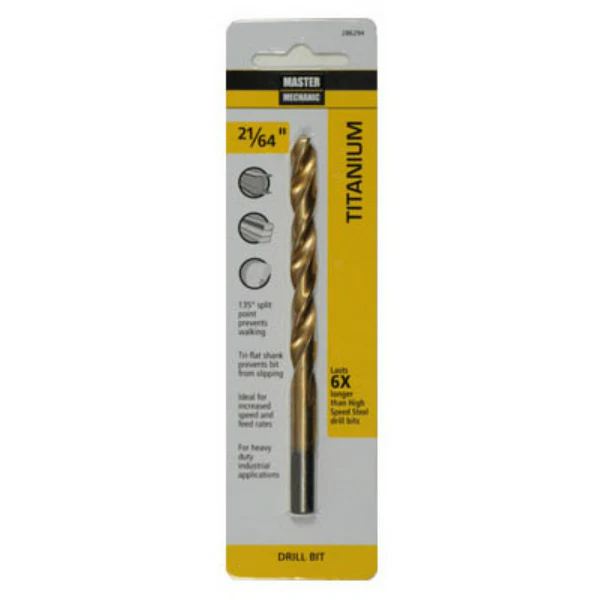 Master Mechanic 286294 High Speed Steel Titanium Coated Drill Bit, 21/
