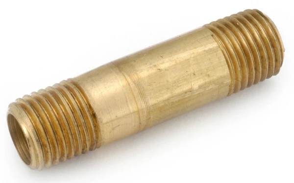 Anderson Metals 38300-0440 Lead Free Pipe Fitting Nipple, Red Brass, 1
