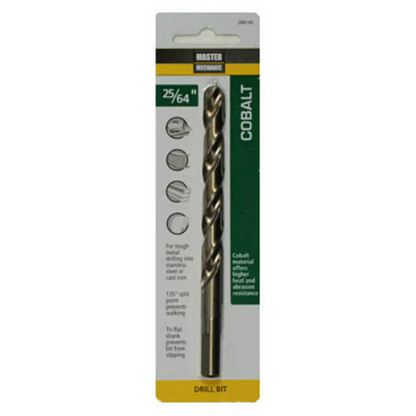 Master Mechanic 288145 High Speed Steel with Cobalt Drill Bit, 25/64"