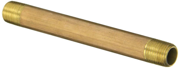 Anderson Metals 38300-0460 Lead Free Pipe Fitting Nipple, Red Brass, 1