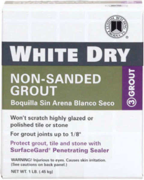 Custom WDG1-6 White Dry Non-Sanded Grout, 1 Lb