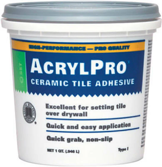Custom ARL4000QT AcrylPro Ceramic Tile Adhesive, 1Qt, White