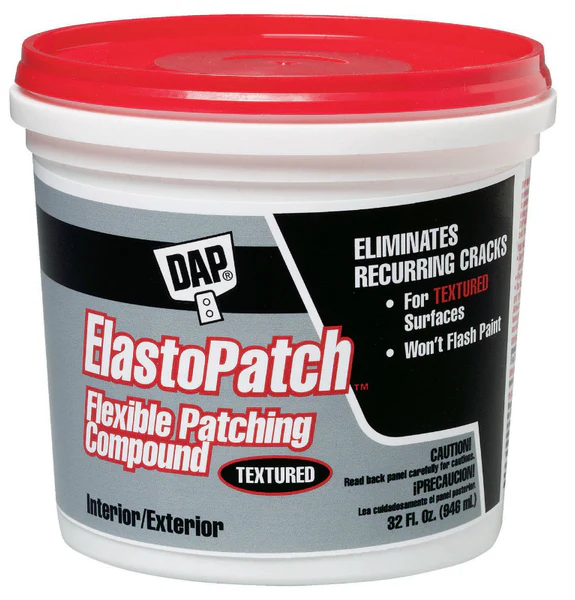 Dap 12288 Elastopatch Textured Flexible Patching Compound, 1 Qt, Off