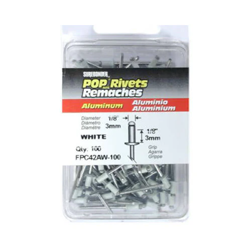 Surebonder FPC42AW-100 Short Aluminum Rivet, 1/8" Dia., 100-Pack