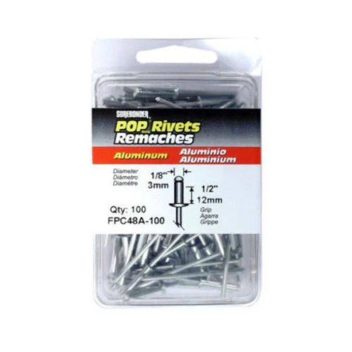Surebonder FPC48A-100 Long Aluminum Rivet, 1/8" Dia., 100-Pack