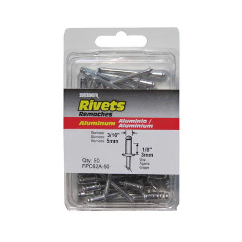 Surebonder FPC62A-50 Short Aluminum Rivet, 3/16" Dia., 50-Pack