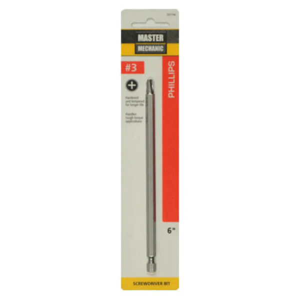 Master Mechanic 301146 Phillips Screwdriver Bit, #3, 6"