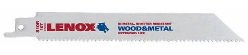 Lenox 20581S810R Bi-Metal Reciprocating Saw Blade for Wood & Metal, 1
