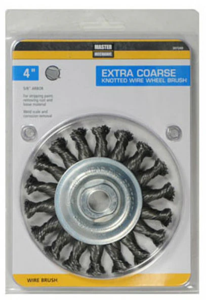 Master Mechanic 307249 Extra Coarse Knotted Wire Wheel Brush, 4"