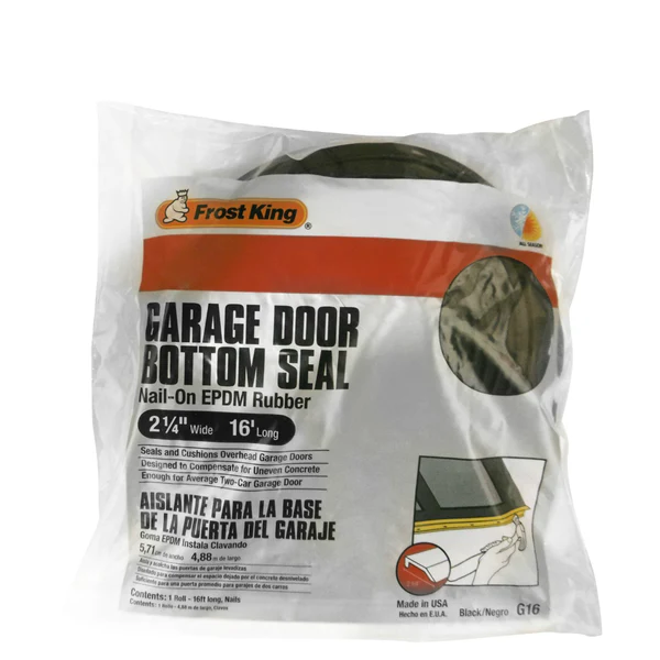 Frost King G16H Nail-On EPDM Rubber Garage Door Bottom Seal, Black, 2