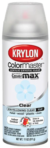 Krylon K05353002 ColorMaster™ Flat Spray Enamel, 12 Oz, Crystal Clear