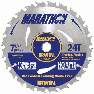 Irwin Tools 24030 Carbide Tipped Marathon Circular Saw Blade, 7-1/4",