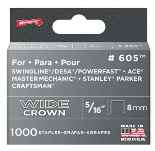 Arrow Fastener 60530 Wide Crown Heavy Duty Staple, 5/16", 1000-Pack