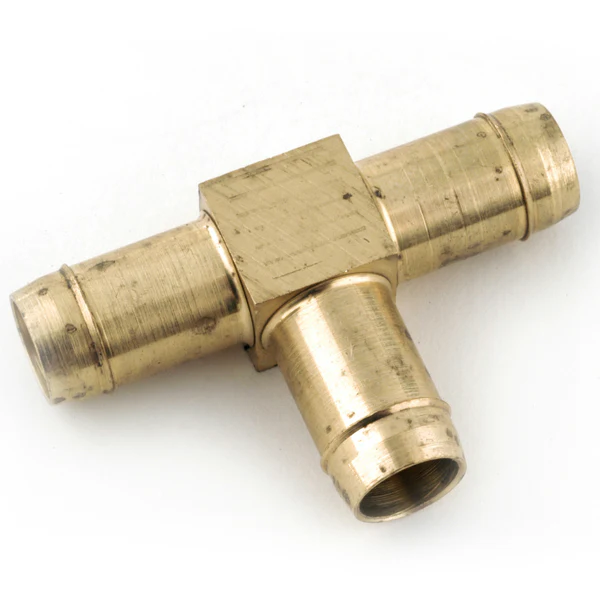 Anderson Metals 57064-02 Hose Barb Tee, 1/8" I.D, Brass