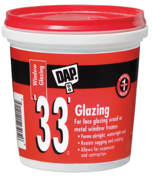 Dap 12121 Glazing Compound, 1 Pint, White, #33
