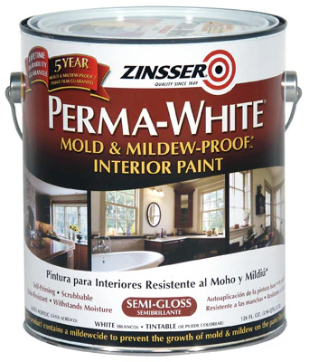 Zinsser Perma-White Semi-Gloss Mold & Mildew Interior Paint, 1-Gallon