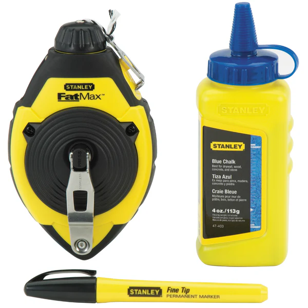 Stanley 47-681L FatMax Chalk Line Reel, Blue Chalk, 4 Oz