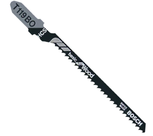 Bosch T119BO Wood Cutting T-Shank Jig Saw Blades, 3", 12 Tooth, 5-Pack