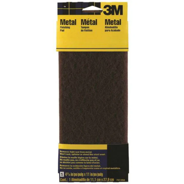 3M 7414NA Hand Sanding Metal Finishing Pad, 4-3/8" x 11", Medium Grit,