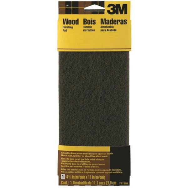 3M 7415NA Hand Sanding Wood Finishing Pad, 4-3/8" x 11", Fine Grit, Gr