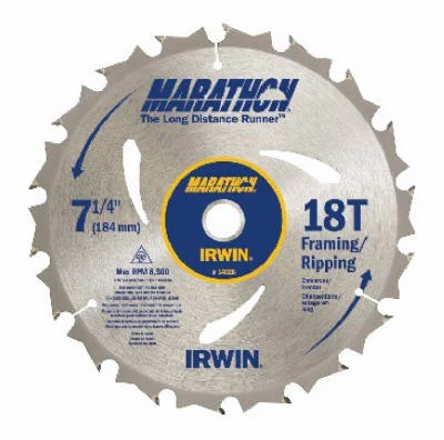 Irwin Tools 14028 Marathon Carbide Tipped Circular Saw Blade, 7-1/4"