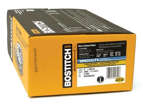 Bostitch C6R90BDG Ring Shank Coil Siding Nails, 2" x 0.092", 3600-Cou