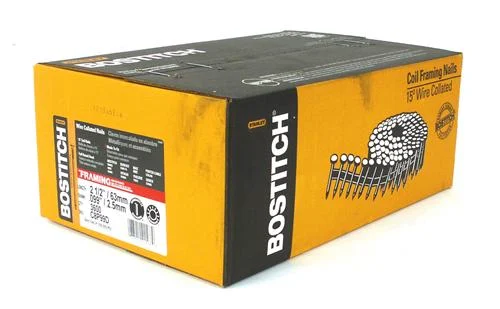 Bostitch C8P99D Coil Framing Nails, 2-1/2" x 0.099, Smooth Shank, 3600