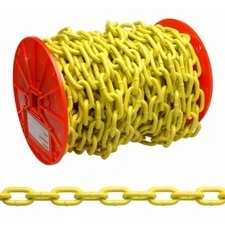 Campbell PD0725027 Proof Coil Chain, 100', Yellow Polycoated