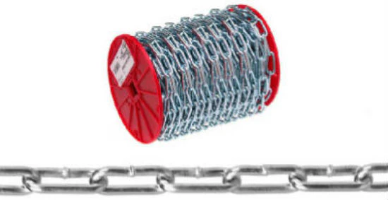Campbell 0726827 Straight Link Coil Chain, 125', Zinc Plated