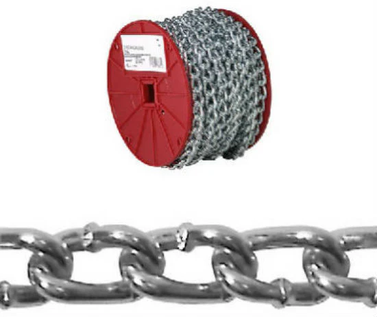 Campbell 0726627 Twist Link Machine Chain, 125', Zinc Plated