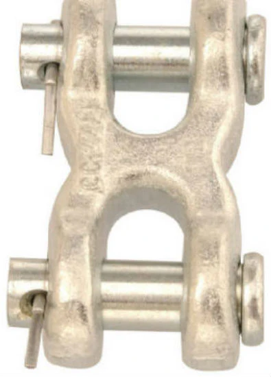 Campbell T5423300 Double Clevis Link, 1/4", Forged Steel, Zinc Plated