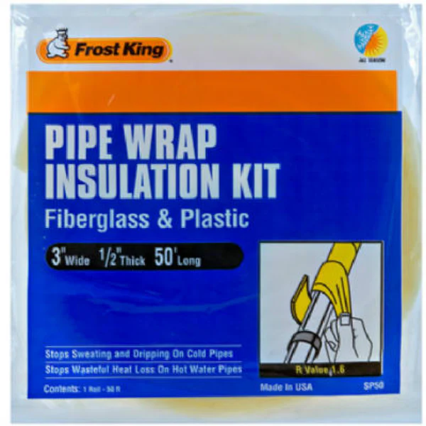 Frost King SP50 Fiberglass & Plastic Pipe Wrap Insulation Kit, 3"x1/2"