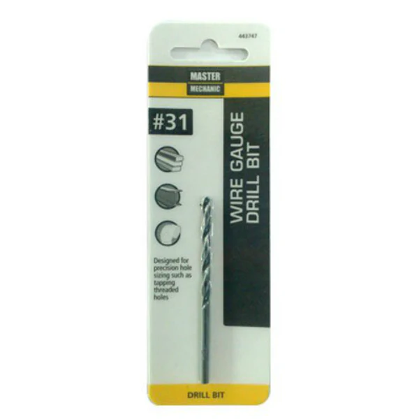 Master Mechanic 443747 Black Oxide Wire Gauge Number Drill Bit, #31, 2