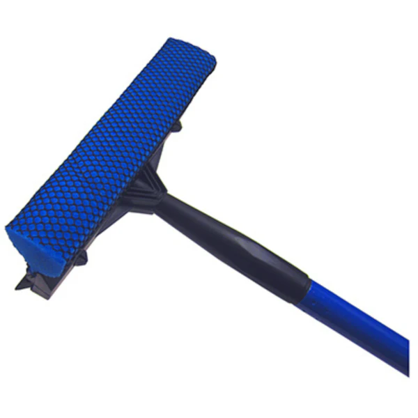 Ettore 59084 Telescopic Auto Squeegee w/ 10" Scrubber Head, Extend 4'