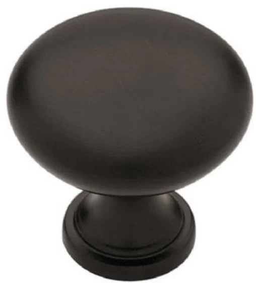 Brainerd 69149 Garrett Round Knob, 1-1/4", Flat Black Finish