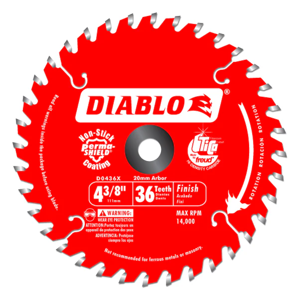 Diablo D0436X Trim Saw Blade, 4-3/8" x 36 Tooth