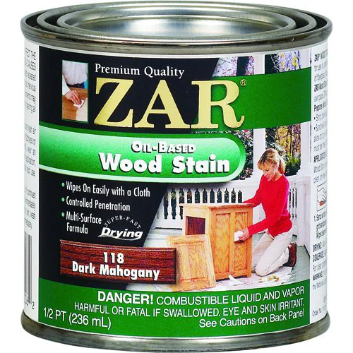 ZAR 11806 Interior Oil-Based Wood Stain, Dark Mahogany, 1/2 Pint