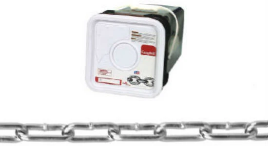 Campbell 0332426 Straight Link Coil Chain, 225', Zinc Plated