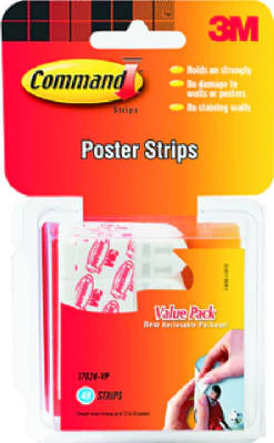 Command 17024-TVP Poster Strips Value Pack, White, 60-Count