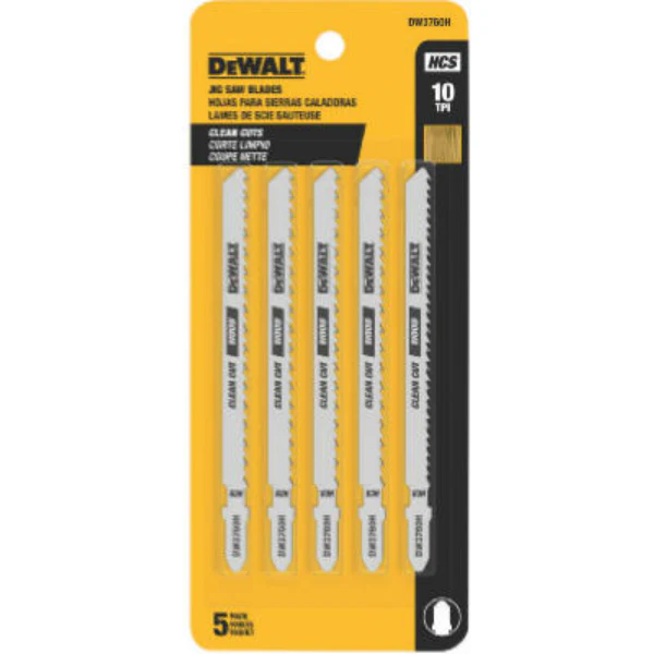 DeWalt DW3760-5 Fine Cut Smooth Finish Cobalt Steel Jig Saw Blades, 1