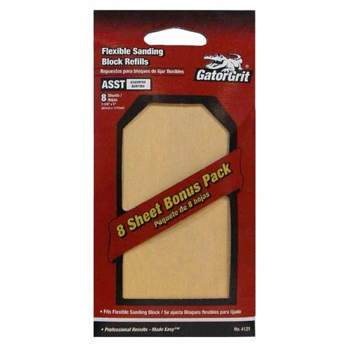 Gator 4121 Premium Hook & Loop Refill Sanding Sheets, Assorted Grits