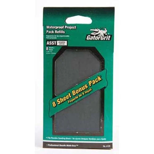Gator 4125 Waterproof Hook & Loop Refill Sanding Sheets, Assorted Grit