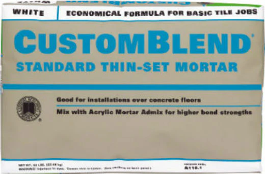 Custom CBTSW50 CustomBlend Standard Thin-Set Mortar, 50 Lb, White