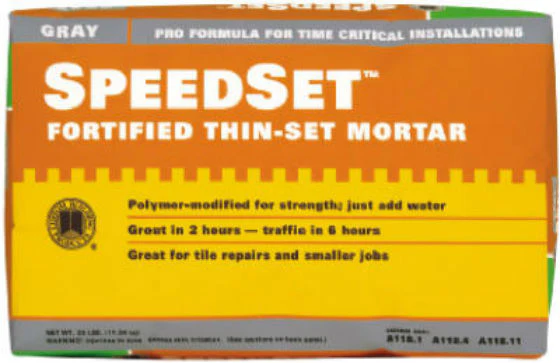 Custom SDS25 SpeedSetâ„¢ Fortified ThinÂ-Set Mortar, 25 Lb, Gray