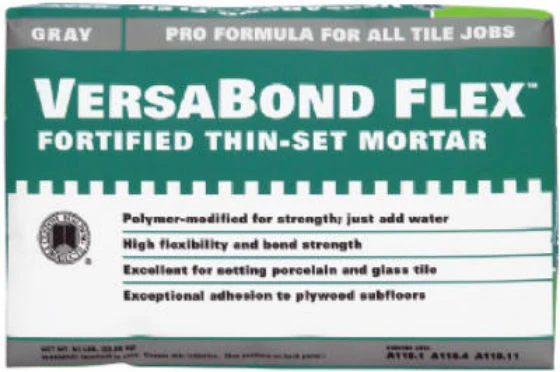 Custom VBFG50 VersaBond Flex Fortified ThinÂ-Set Mortar, 50 Lb, Gray