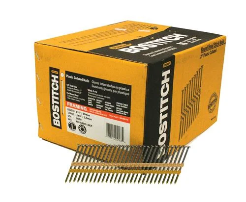 Bostitch RH-S8D113EP Plastic Collated Stick Framing Nails, 2-3/8", 500