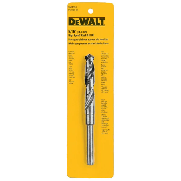 DeWalt DW1620 High Speed Split Point Drill Bit, 9/16" Dia, 3/8" Shank